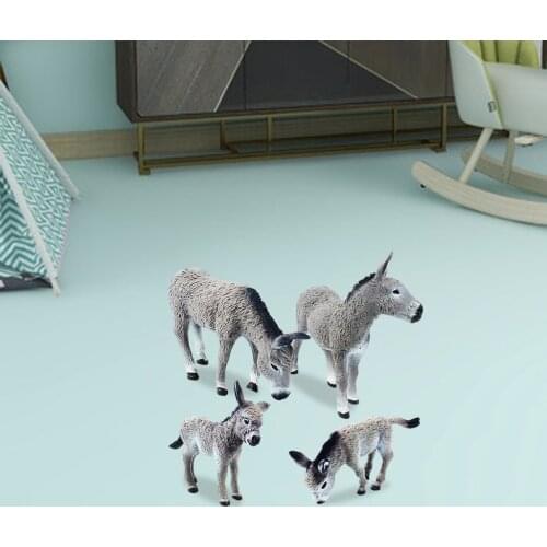 4pcs Donkey Figurine Sculpture Hand Painted Farm Animal Statues Educational Toys for Kids Home Office Table Ornaments Gift