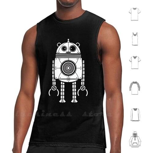 Big Robot 1.0 Tank Tops Vest Sleeveless Big Robot Character Cool Funny Heavyhand One Colour Retro Robot Cute