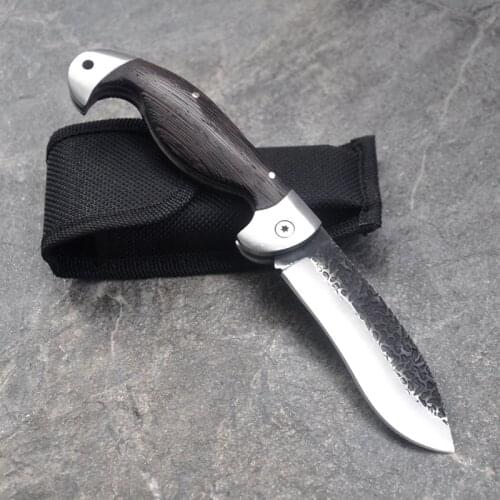 Brand Folding Blade Pocket Camping Knife Survival Knife Mini Blade Pocket Knife Fruit Handle Hunting Knife with Nylon Sheath