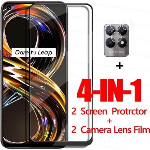 4IN1 For OPPO Realme 8i Glass Screen Protector For Realme 8s 8i 8 Pro 7 7i 6 Tempered Glass Protective Phone Film For Realme 8i