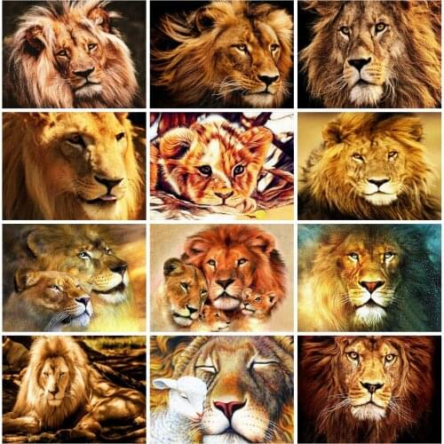EverShine 5D Diamond Embroidery Animals Cross Stitch Diamond Painting Lion Rhinestones Art Bead Picture Kits Gift New Arrivals