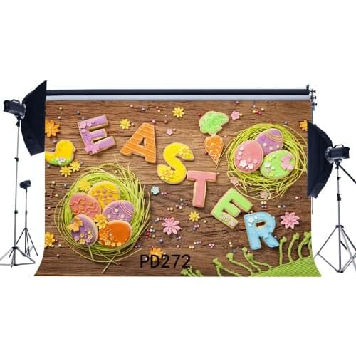 Photography Backdrops Easter Theme Flowers Eggs Vintage Wood Floor Children Toddlers Kids Adults Portraits Photo Background