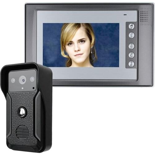 Mountainone One to One Video Intercoms kit Handfree 1 Camera Night Vision 1 Monitor 7 Inch Electric lock-control function