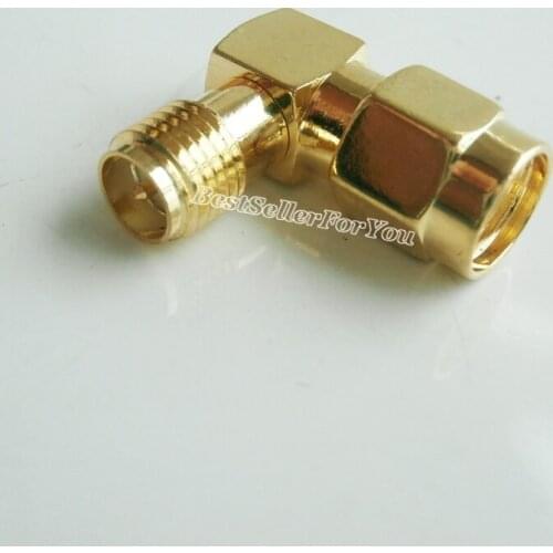 1Pcs RP SMA Connector Male To RPSMA Connector Female Plug Right Angle 90 Degree RF Connector Adapter