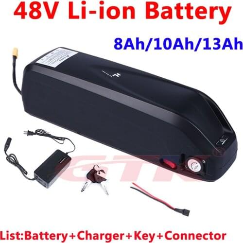 GTK Hailong 48v 8Ah 10ah 13Ah lithium battery pack with BMS 48v 250w 350w bike kit ebike 960w bateria folding bike+3A Charger