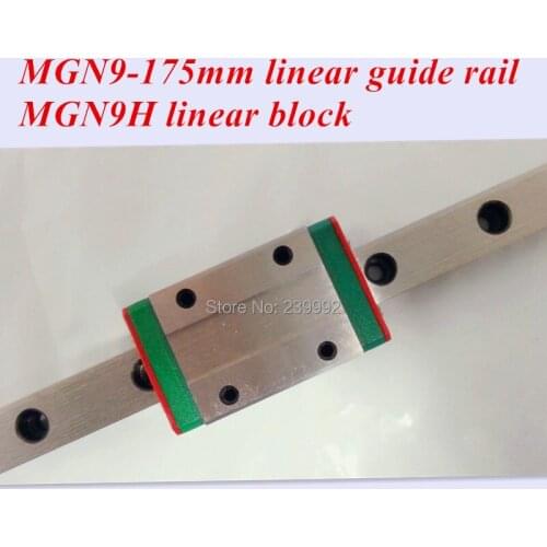 MGN9 9mm linear guide rail slide MGN9-L175mm rail+MGN9H carriage cnc parts 3d printer parts