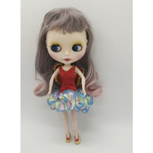 Cute Sleeveless Ballet Skirt & Stockings for 1/6 Blythe Doll Clothes Accessories Red