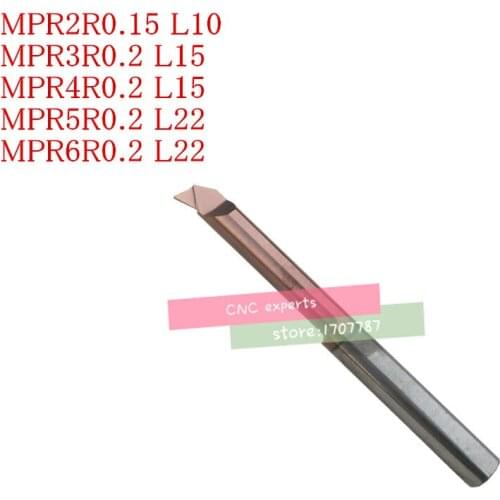 MPR2R0.15 L10/MPR3R0.2 L15/MPR4R0.2 L15/MPR5R0.2 L22/MPR6R0.2 L22, grooving solid carbide tools small bores