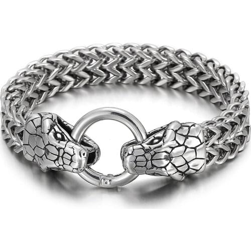 Zodiac Animal Bracelets For Men High Quality Stainless Steel Link Chain Silver Color Bracelet Cool Boy Jewelry Accessory 2021
