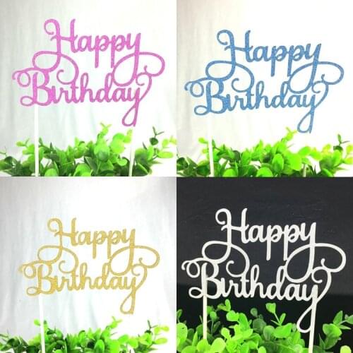 New Arrival Cupcake Cake Topper Happy Birthday Cake Flags Kids Happy Birthday Party Baking Decoration DIY Cake Decor Supplies