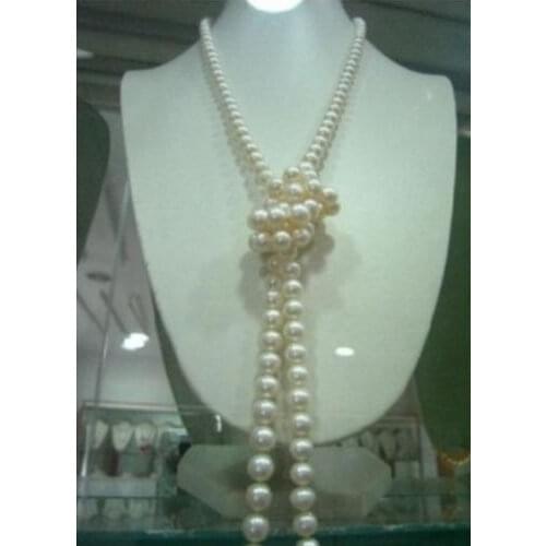 8-9mm AAA white Freshwater Cultured pearl necklace 36"