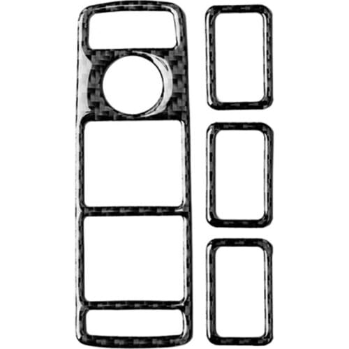 Carbon Fiber Car Interior Door Window Lift Switch Panel Frame Cover Trim Sticker Car Interior Accessories