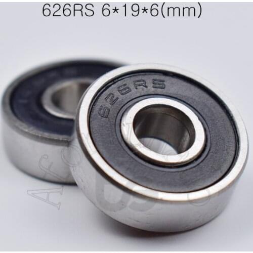 626RS 6*19*6(mm) 10pieces bearing Rubber sealed free shipping ABEC-5 chrome steel miniature bearings hardware Transmission Parts