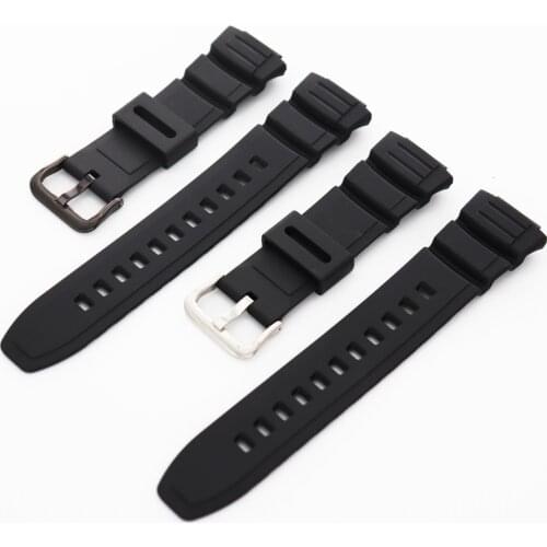 Durable Anti-fall Strap For Casio MCW 100H 110H W-S220 HDD-S100 Fashion Silicone Replacement Black Sports Wrist Strap WatchBands