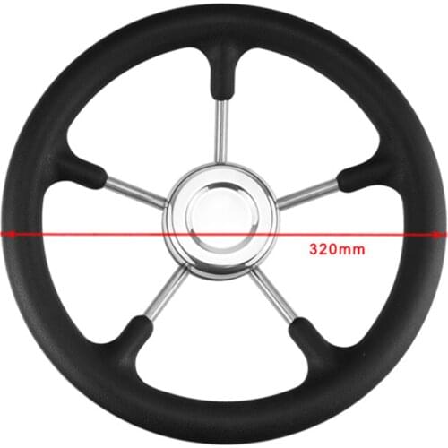 320mm 12.6 inch Boat Steering Wheel 3/4" Shaft Vessels Yacht 15 Degree Dish