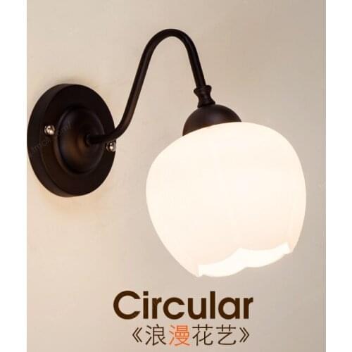 Nordic floral white frosted wall lamps American modern creative E27 LED iron art lamp for balcony&corridor&porch&stairs TM029