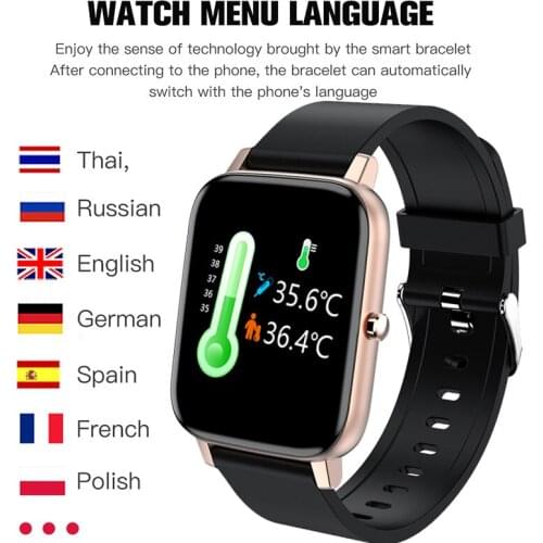 GEJIAN Smart Watch Men Body Temperature Sport Waterproof Smart Watch Fitness Information Reminder Touch Screen Women SmartWatch