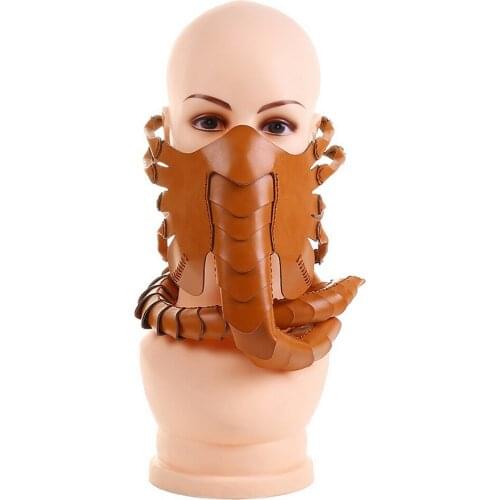 Special Shaped Halloween Mask Scary Scorpion Party Performance Props Costume Dance Headdress Cosplay PU Leather Masks