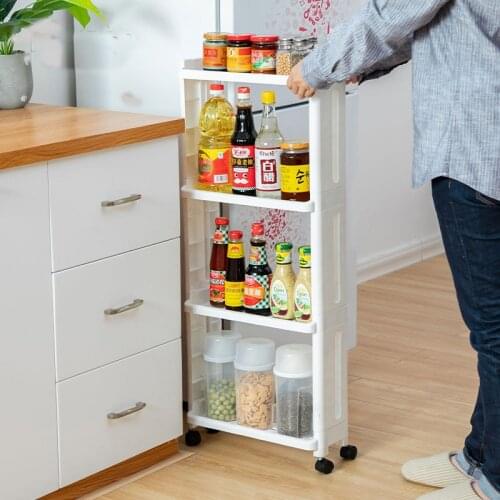 The Goods For Kitchen Storage Rack Fridge Side Shelf 2/3/4 Layer Removable With Wheels Bathroom Organizer Shelf Gap Holder