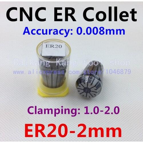 Precision 0.008mm, CNC collet, collet clamping tool holder, collet flexible, high precision collet, ER20-2MM