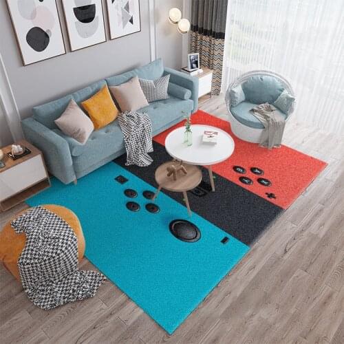 Waterproof Cartoon Carpet Game Controller Print Area Rugs Non-Slip Washable Carpets for Living Room Bedroom Decor Mats 120x160cm