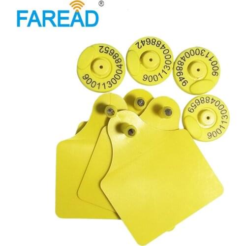 X10pcs TPU Sheep cow pig visual tag 134.2KHz ISO11784/5 FDX-B RFID cattle ear tag for animal identification