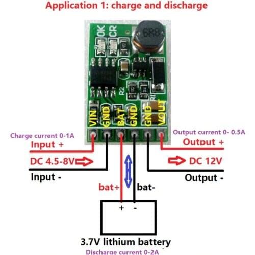 12V 2in1 Lithium Battery Charger & Discharger Board DC-DC Converter Step-up Module 3.7V 5V to 12VDC for IP PTZ Camera UPS Diy