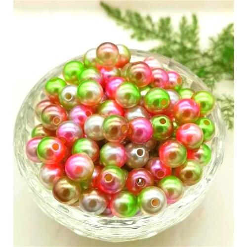50pcs 6mm Random Mix No Hole Imitation Pearls Round Loose Beads Garment Handmade DIY Accessories