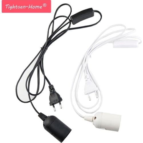 1.5m Power Cord Cable E27 Lamp Bases EU US plug with switch wire for Pendant LED Bulb e27 Hanglamp Suspension Socket Holder