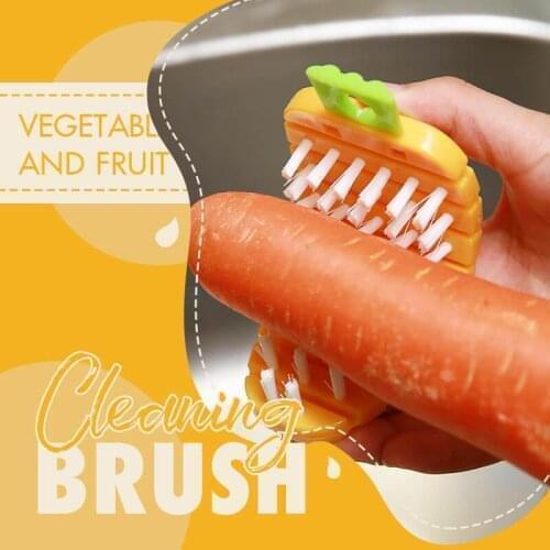 Mintiml 1pcsColorful Carrot-shaped Cleaning Brush Fruit Vegetable Brush Easy for Potato Kitchen Home Gadgets Kitchen Brush