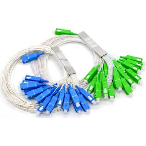 10pcs New PLC Mini Differential Fiber Optical Splitter SC/UPC/PC 1:16 Single Mode 1260~1650nm Optical Fiber Splitter Wholesale