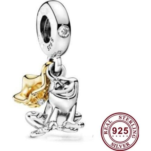 100% 925 Sterling Silver Charm Princess Diana Frog Prince Pendant Fit Pandora Women Bracelet & Necklace Diy Jewelry
