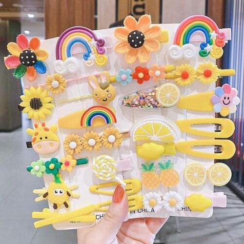 14 Pcs /set Cute Girls Hairpins Children Lovely Hair Clips Barrettes Gift Kids Headband Barrettes Fashion Hair Accessories