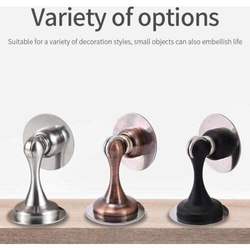 2 Pieces Door Stoppers Stainless Avoid-Punch Door Suction for Bathroom Wall Crash Stealth Forceful Magnetic Door Suction