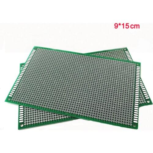 20pcs 9x15cm Double-Sided PCB Universal Circuit Experiment Board FR-4 Fiberglass Plate DIY Prototype Matrix Green Oil Spray Tin
