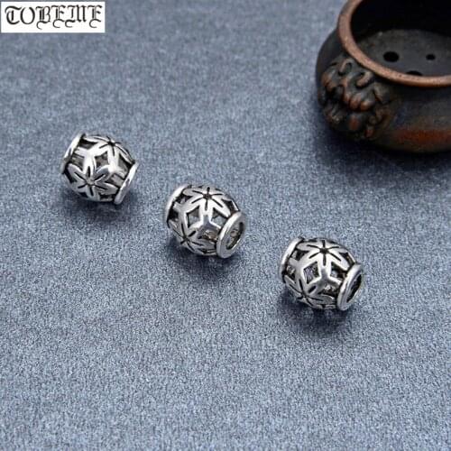 3pcs 100% 925 silver Loose beads 925 Sterling Flower beads DIY Jewelry Findings Jewelry Accessories