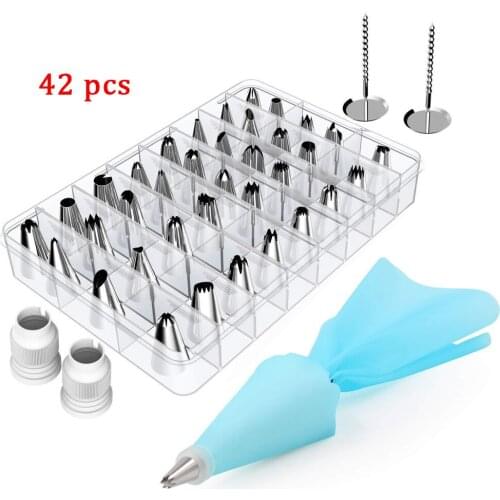 42 Head Flower Mouth Set Boxed Cream Mouth Cake Tool Dessert Baking Tools Stainless Steel Various Shapes