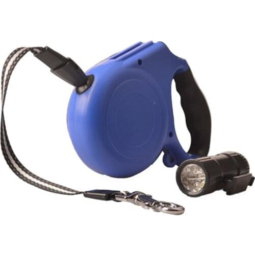 5PCS / LOT New Retractable Leash Dog Leash Towing Rope With Flashlight For Night Use Pet Supplies