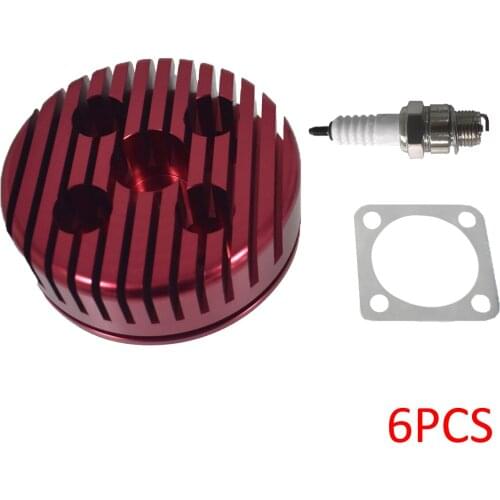 Pouvoir 6 PCS 45mm RED CNC Cylinder Head For Racing 66cc 80cc Engine Motorized Bicycle Bike