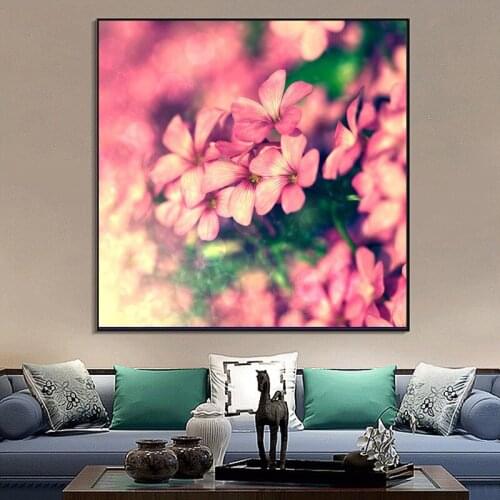 5D DIY Full Square Diamond Painting pink Flowers crystal Diamond Embroidery Rhinestone Picture Diamond Mosaic Gift DropShipping