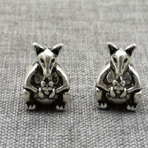 2 Pieces 925 Sterling Silver Kangaroo Beads Large Hole Roo Spacer for Bracelet