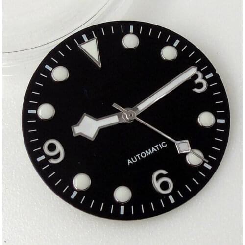 29.2mm fit for NH35 NH36 Series movement Luminous Black Watch Dial + Watch Hands