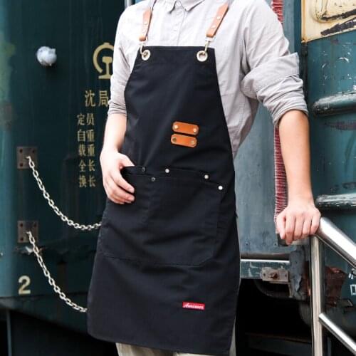 Apron Home Kitchen Hair Stylist Milk Tea Shop Florist Baking Restaurant Men and Women Denim Overalls