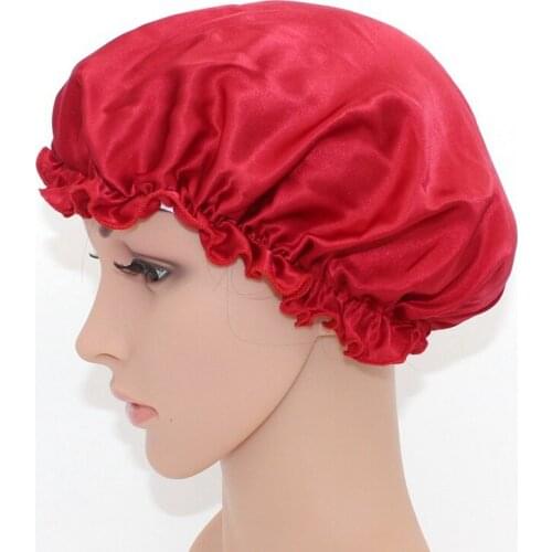 2pcs 100% Silk Hair Cap Bonnet Night Sleep Cap Women Shower Cap Femme Silk Long Hair Cap Hat For Bath Unisex