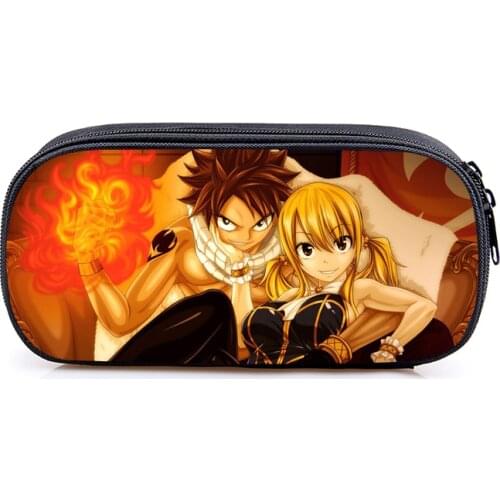 Anime Fairy Tail Printing Pencil Bags Canvas Pencil Bag Printing Pouch Zipper Case Student Gift Wallet Bag Gift