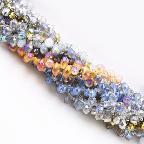 ZHUBI Crystal Plated Drop Pendant 5*8mm 98pcs/lot Lampwork Glass Faceted Bead DIY Making Charm Bracelets and Jewelry Accessories