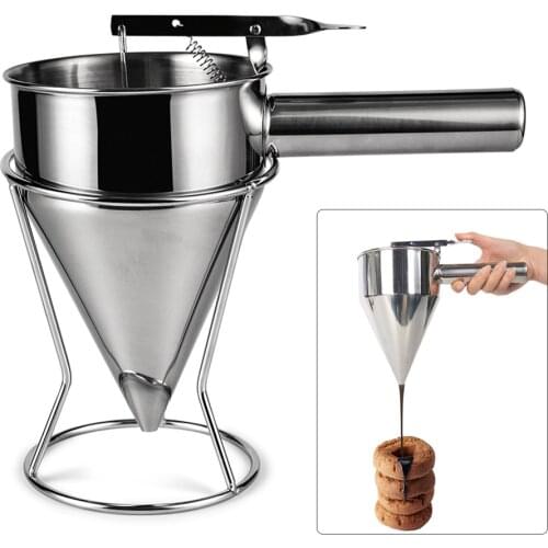 Baking Tools Batter Funnel Dispenser Stainless Steel Cone Funnel Kitchen Tool For Baking Cupcakes And Pancakes