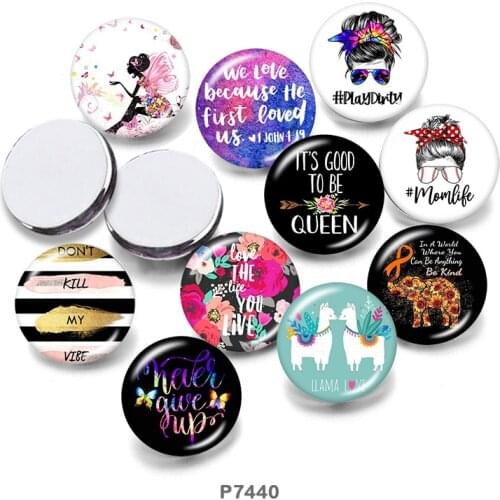 Words 12mm/18mm/20mm/25mm/30mm Round Glass Cabochon Flat Back Making Findings P7440