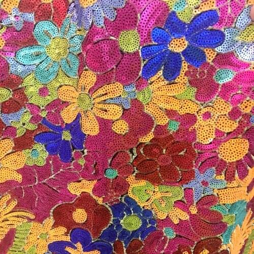 LASUI 2 choices Super beautiful sequins embroidery lace fabric diy Evening dress show clothing Party dress fabric W0058