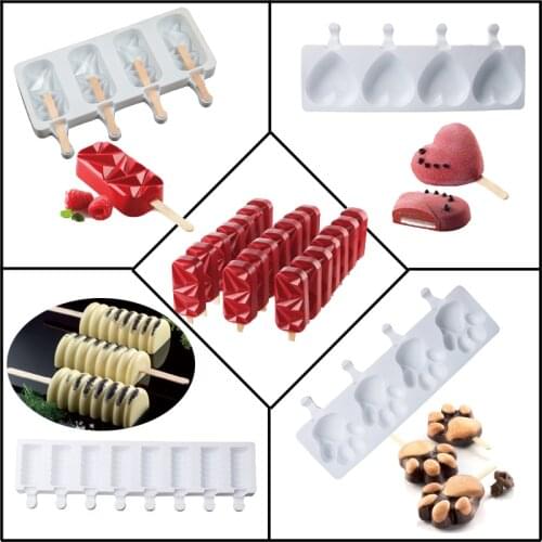 Meibum 11 Types Silicone Popsicle Mould DIY Ice Cream Mold Freezer Juice Ice Pop Maker Cube Tray with Sticks Child Dessert Tools